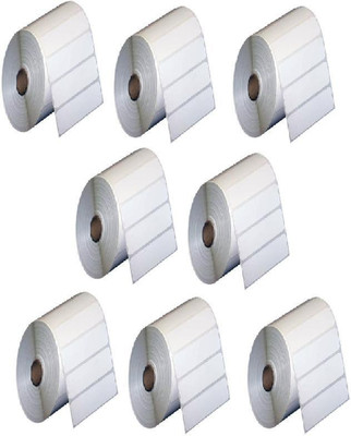 youtech 50MMX25MM (2.inchX1.inch) Barcode Label 1''up Self-adhesive Paper Label (White) 1ROLL 1500 LABELS set of 8 Roll Labels In Roll, Permanent Self Adhesive Paper Label(White)