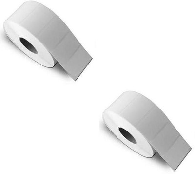 youtech 50MMX25MM (2.inchX1.inch) Barcode Label 1''up Thermal Paper Label (White) 1ROLL 2000 LABELS set of 2 Roll Labels In Roll, Permanent Self Adhesive Paper Label(White)