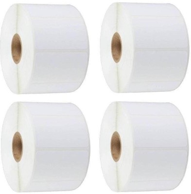 youtech 50MMX25MM (2.inchX1.inch) Barcode Label 1''up Self-adhesive Paper Label (White) 1ROLL 2000 LABELS set of 4 Roll Labels In Roll, Permanent Self Adhesive (ORIGINAL PRODUCT BUY ONLY YOUTECH STORE TO SHOPPING) Paper Label(White)