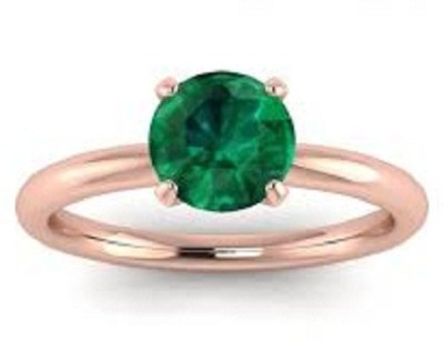 CEYLONMINE Emerald Ring with Natural Panna Stone Astrological & Lab Certified Stone Emerald Gold Plated Ring