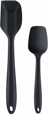 P-PLUS INTERNATIONAL Spatula Big 27cm+Spatula Spoon Small 20.6cm|Pack of 2 BLACK Non-Stick Spatula(Pack of 2)