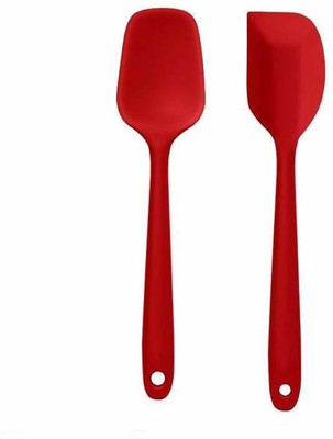 P-PLUS INTERNATIONAL Spatula Spoon Small 20.6cm+Spatula Small 20.6cm|Pack of 2 RED Non-Stick Spatula(Pack of 2)