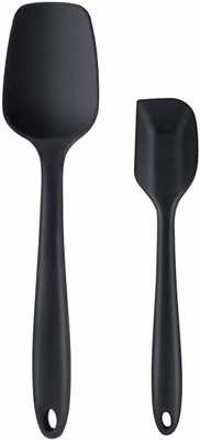 P-PLUS INTERNATIONAL Spatula Spoon Big 27cm+Spatula Small 20.6cm|Pack of 2 BLACK Non-Stick Spatula(Pack of 2)
