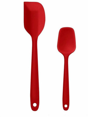 P-PLUS INTERNATIONAL Spatula Big 27cm+Spatula Spoon Small 20.6cm|Pack of 2 RED Non-Stick Spatula(Pack of 2)