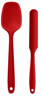 P-PLUS INTERNATIONAL Spatula Spoon Big 27cm+Spatula Spreader/Butter knife 24cm|Pack of 2 RED Non-Stick Spatula(Pack of 2)