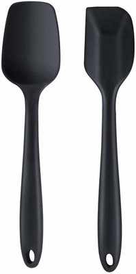 P-PLUS INTERNATIONAL Spoon Big 27cm+Spatula Big 27cm|BLACK Non-Stick Spatula(Pack of 2)