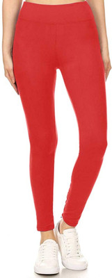MUKHAKSH Solid Women Red Tights
