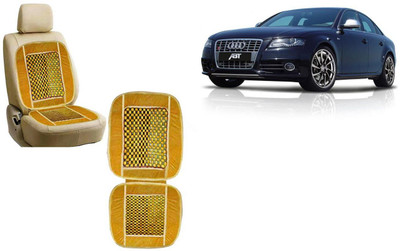 Auto Kite Wooden Bead, Velvet Seating Pad For  Audi Universal For Car(Car, Home and Office Yellow)