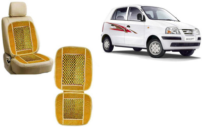 Auto Kite Wooden Bead, Velvet Seating Pad For  Hyundai Santro Xing(Car, Home and Office Yellow)
