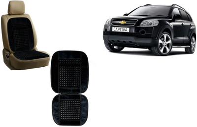 Auto Kite Wooden Bead, Velvet Seating Pad For  Chevrolet Captiva(Front Seats, Back Seats Black)