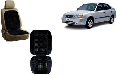 Auto Kite Wooden Bead, Velvet Seating Pad For  Hyundai Accent(Front Seats, Back Seats Black)