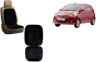 Auto Kite Wooden Bead, Velvet Seating Pad For  Hyundai Eon(Front Seats, Back Seats Black)
