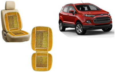 Auto Kite Wooden Bead, Velvet Seating Pad For  Ford Ecosport(Car, Home and Office Yellow)
