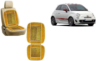Auto Kite Wooden Bead, Velvet Seating Pad For  Fiat 500 Abarth(Car, Home and Office Yellow)
