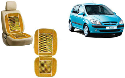 Auto Kite Wooden Bead, Velvet Seating Pad For  Hyundai Getz(Car, Home and Office Yellow)