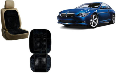 Auto Kite Wooden Bead, Velvet Seating Pad For  BMW 6 Series(Front Seats, Back Seats Black)