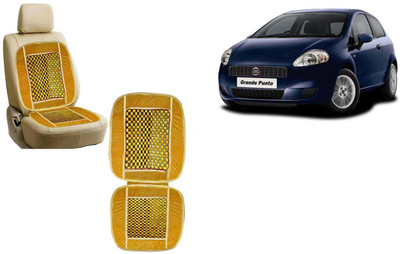 Auto Kite Wooden Bead, Velvet Seating Pad For  Fiat Grand Punto(Car, Home and Office Yellow)
