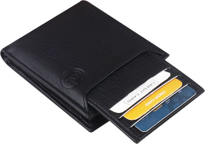 Royal Craft Men Black Artificial Leather Wallet(7 Card Slots)