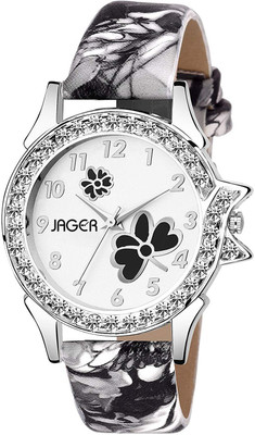 JAGER STYLISH FLOWER DIAMOND STUDDED WATCH COLLECTION Analog Watch  - For Women