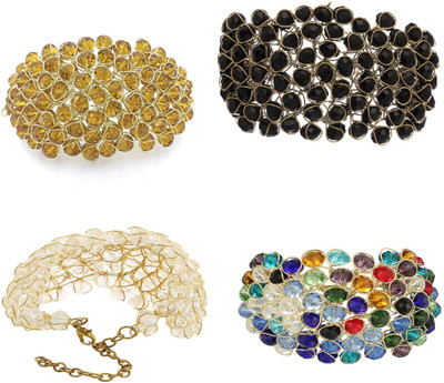 JDX Crystal Gold-plated Bracelet Set(Pack of 4)