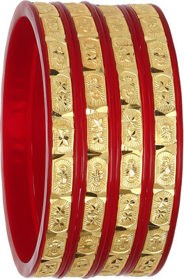 Barrfy colletions Plastic Gold-plated Bangle Set(Pack of 4)
