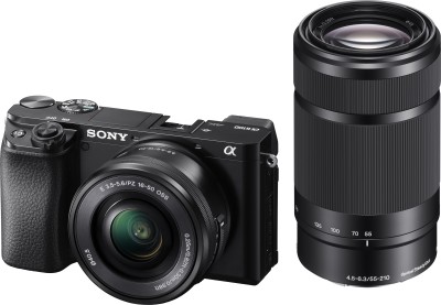 SONY ILCE-6100YB IN5 Mirrorless Camera with 16-50 mm 55-210 mm Zoom LensesBlack