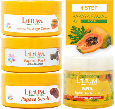 LILIUM Herbal Papaya Facial Kit 800g-Gen-43-GC-1000(4 Items in the set)
