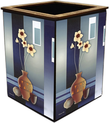 Poster N Frames 1 Compartments wooden Pen Stand(Blue)