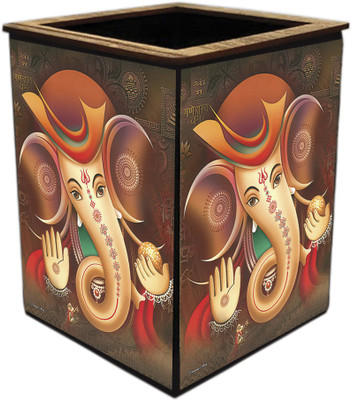 Poster N Frames 1 Compartments wooden Pen Stand(Brown)