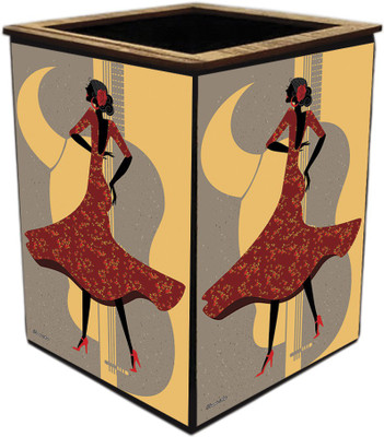 Poster N Frames 1 Compartments wooden Pen Stand(Brown)