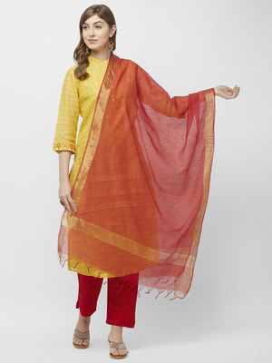 DUPATTA BAZAAR Cotton Silk Solid Women Dupatta