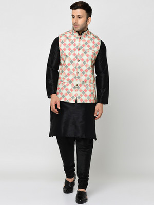 kaifoo Men Kurta Pyjama Ethnic Jacket Set