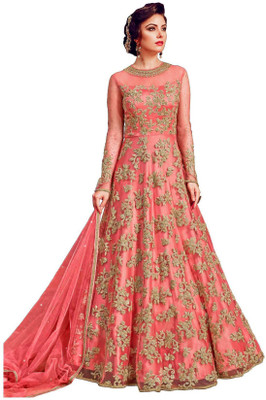 W ETHNIC Net/Lace Embroidered Gown/Anarkali Kurta & Bottom Material