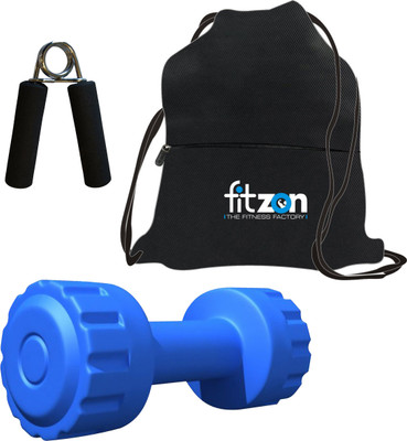 FITZON 1 KG PVC Dumbbell + Foam Hand Gripper + Backpack Fixed Weight Dumbbell(4 kg)