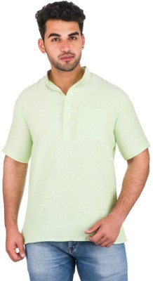 DESHBANDHU KHADI Men Solid Straight Kurta(Light Green)