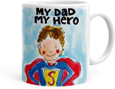 Kesri Gifts My Dad My Hero Theme (ks-Dad-day-069P) Ceramic Coffee Mug(325 ml)