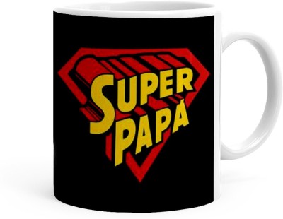 Kesri Gifts Super Papa Theme (ks-Dad-day-299P) Ceramic Coffee Mug(325 ml)