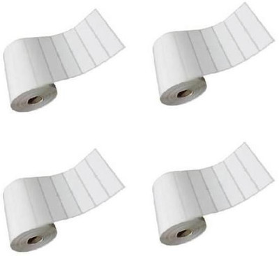 youlogic 38MMX25MM Barcode Label 2''up Self-adhesive Paper Label (White) 1ROLL 3000 LABELS Pack of 4 Roll cromo Paper Label(White)