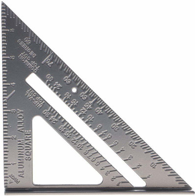Original Mart Double Side Scale Aluminium Alloy Metric Inch Triangle Measurement Hand Tool Ruler (Silver) Ruler(Silver)