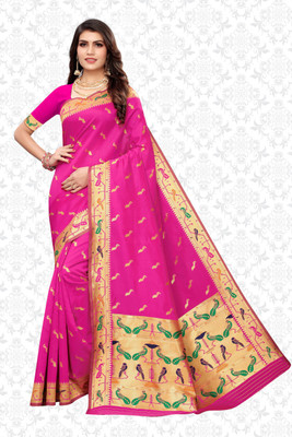 Divastri Printed Kanjivaram Silk Blend Saree(Multicolor)