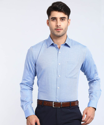 Raymond Men Self Design Formal Blue Shirt