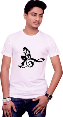 NITYANAND CREATIONS Printed Men Round Neck White T-Shirt