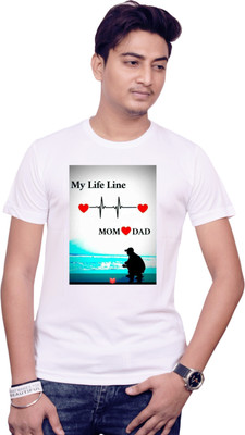 NITYANAND CREATIONS Graphic Print Men Round Neck White T-Shirt