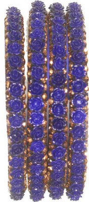 keshavmadhav Glass Zircon Bangle Set(Pack of 4)