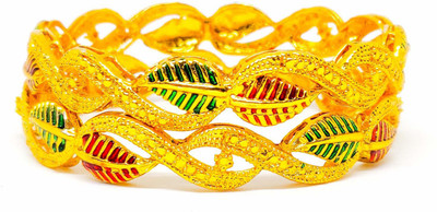 TMS Metal Gold-plated Bangle Set(Pack of 2)