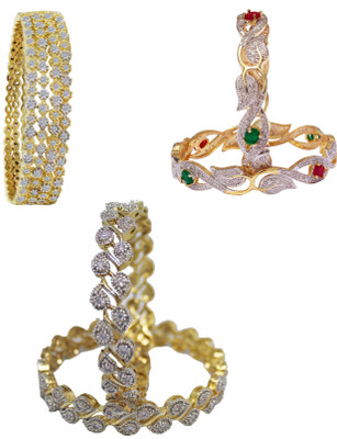 JDX Alloy Gold-plated Bangle Set(Pack of 6)