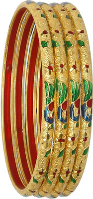 JOYERIA FASHIONS Plastic Gold-plated Bangle Set(Pack of 4)