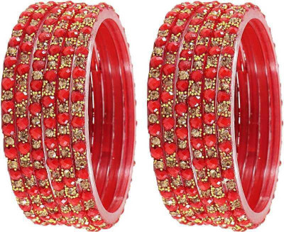 keshavmadhav Glass Zircon Bangle Set(Pack of 12)