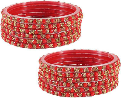 keshavmadhav Glass Zircon Bangle Set(Pack of 12)