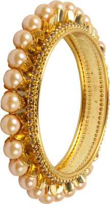 Shiv_Jewels Alloy Onyx, Crystal Gold-plated Bangle
